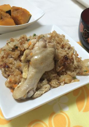 超簡単ほっとけ手羽元炊き込みご飯-レシピのメイン写真