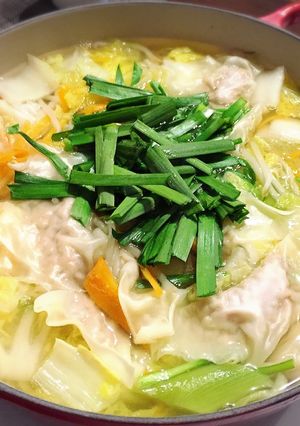 蓮根シャキシャキワンタン鍋-レシピのメイン写真
