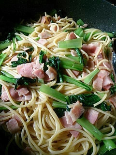 ほうれん草とベーコンの中華パスタ-レシピのメイン写真