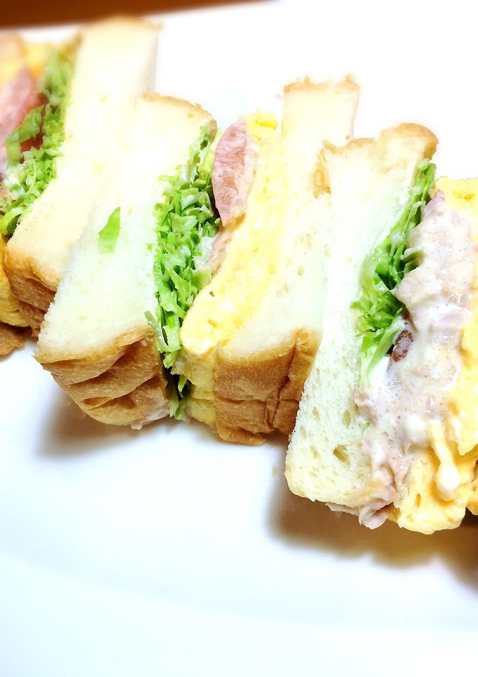 厚焼き玉子とツナの厚切りサンド♪-レシピのメイン写真
