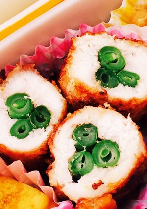 【お弁当】簡単☆ササミのいんげん巻き焼き-レシピのメイン写真