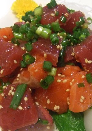 超簡単！やみつき刺身のごま油和え♪-レシピのメイン写真
