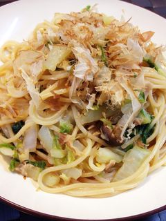 ツナとたっぷり白菜の和風パスタ-レシピのメイン写真