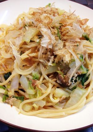 ツナとたっぷり白菜の和風パスタ-レシピのメイン写真