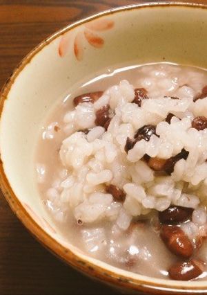 鍋で米とゆであずきで作る簡単「あずき粥」-レシピのメイン写真