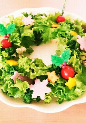 クリスマス⭐簡単⭐リースサラダ-レシピのメイン写真