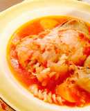 圧力鍋★骨つき鶏モモ肉のトマトスープ
