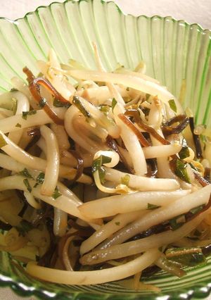 大葉にんにく醤油としお昆布でもやし炒め！-レシピのメイン写真