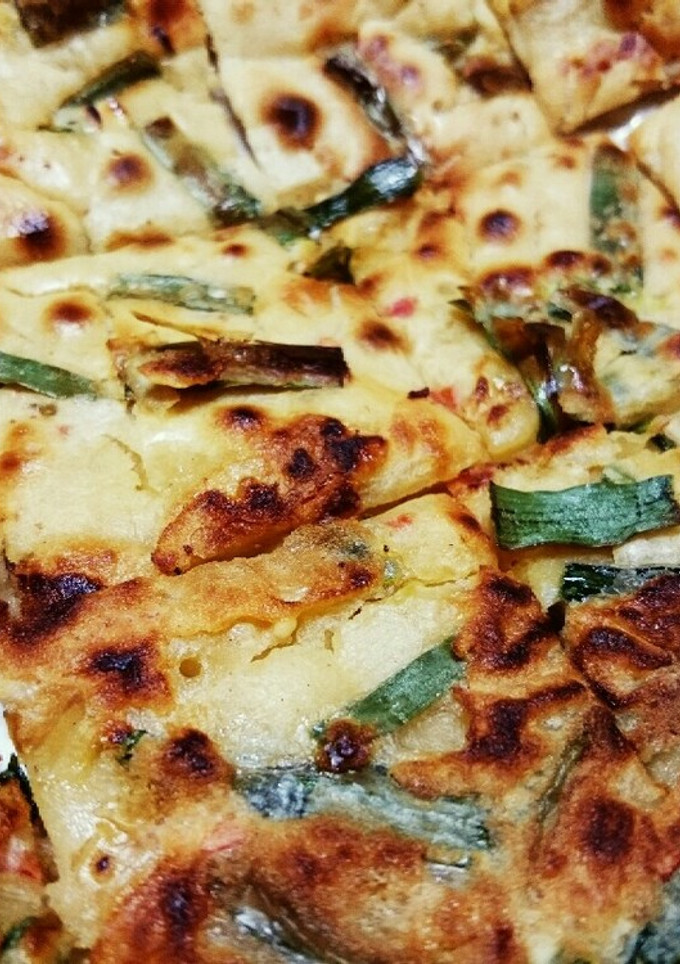 ニラと炒飯の素で簡単もちもちチヂミ♪-レシピのメイン写真