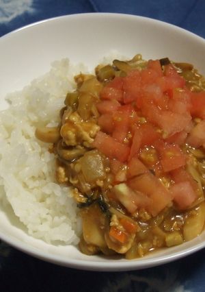 シャンタンでトマトときのこのキーマカレー-レシピのメイン写真