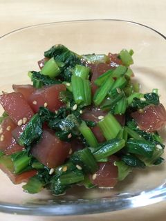 まぐろと小松菜のわさび醤油-レシピのメイン写真