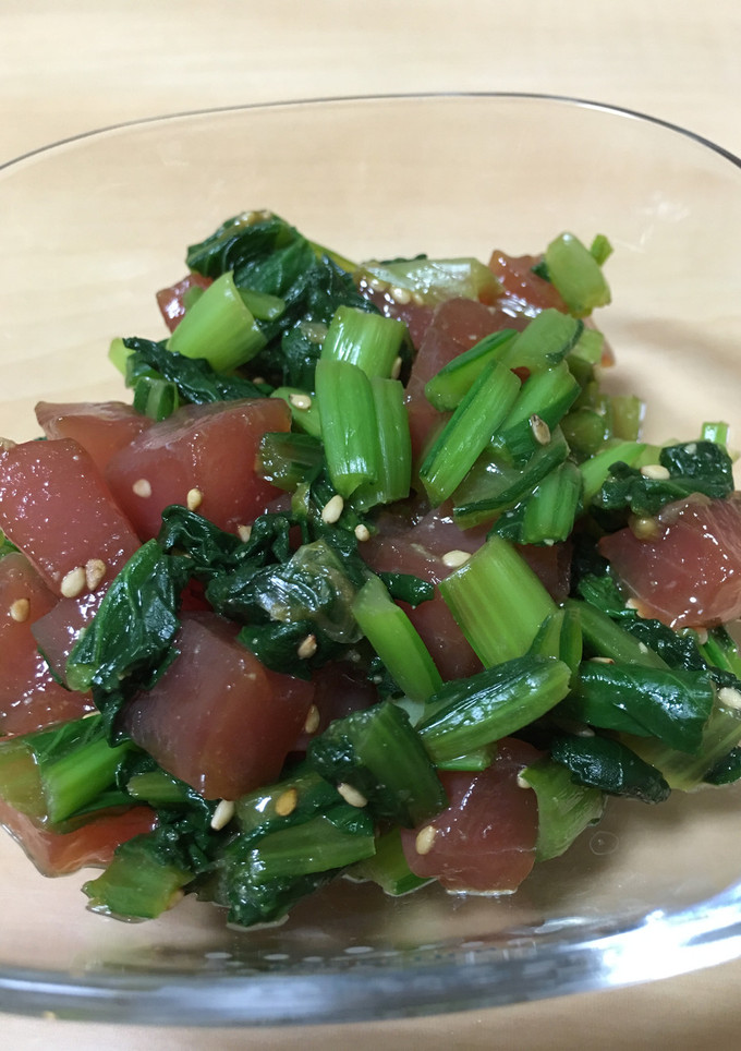 まぐろと小松菜のわさび醤油-レシピのメイン写真