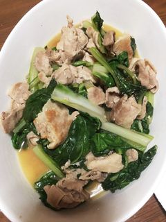 青菜と豚肉の炒め-レシピのメイン写真