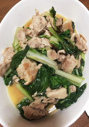 青菜と豚肉の炒め-レシピのメイン写真