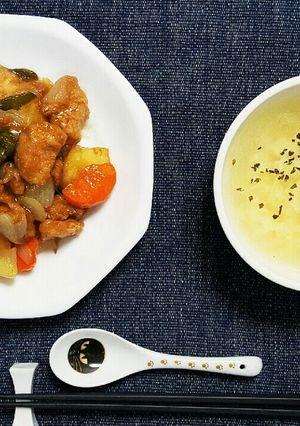 創味シャンタンDXを使った酢鳥+卵スープ-レシピのメイン写真