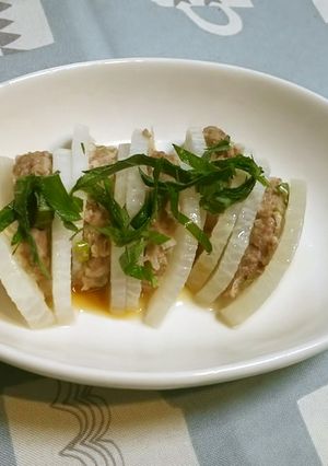 ひき肉の大根はさみ蒸し-レシピのメイン写真