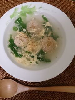 鶏だんごと春雨の中華スープ ニラ卵入り。-レシピのメイン写真