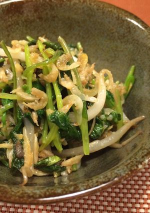 干しエビとほうれん草の炒めもの-レシピのメイン写真