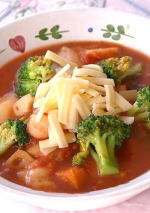 おもち入り　トマトスープ-レシピのメイン写真