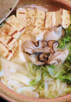 牡蠣と白菜と焼き豆腐のシャンタン土鍋煮-レシピのメイン写真