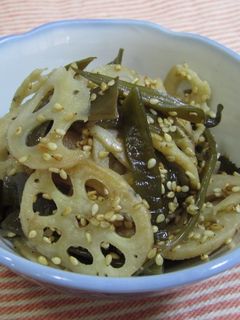 蓮根と茎わかめのきんぴら-レシピのメイン写真