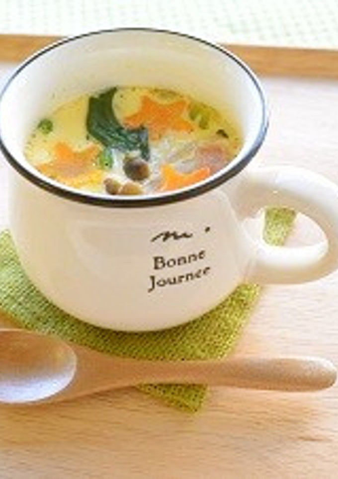 ほうれん草の洋風茶碗蒸し-レシピのメイン写真
