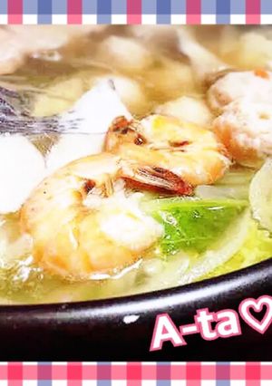 雑誌掲載☆海鮮de塩ちゃんこ鍋♡簡単出汁-レシピのメイン写真