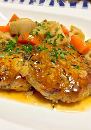 豆腐ササミ和風煮込みヘルシーハンバーグ-レシピのメイン写真