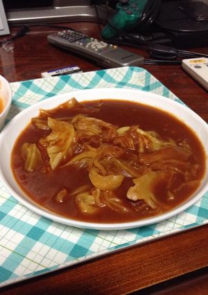 簡単一人分トマトカレー（キャベツ消費）-レシピのメイン写真