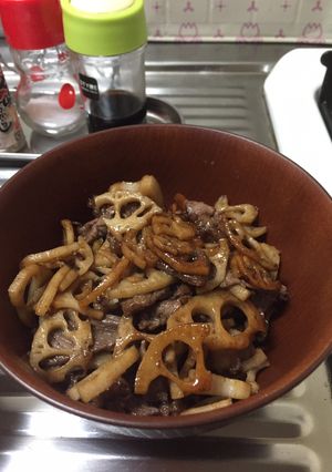 蓮根と牛肉のすき焼き煮-レシピのメイン写真