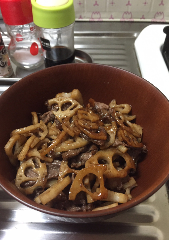 蓮根と牛肉のすき焼き煮-レシピのメイン写真