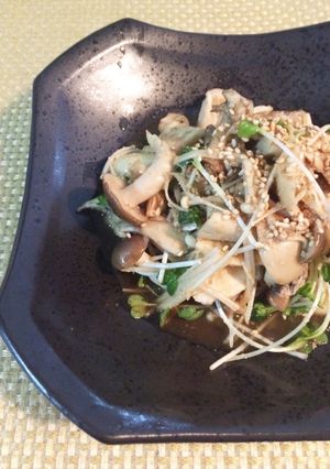 簡単5分！色々きのこのレンチンごま酢あえ-レシピのメイン写真