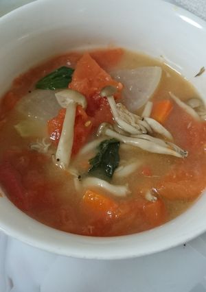 トマト大根しめじの創味シャンタンスープ-レシピのメイン写真