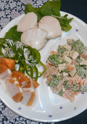 富有柿と鶏むね肉ハムのサラダ-レシピのメイン写真