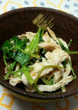 鶏むねと三つ葉のごまマヨわさび和え-レシピのメイン写真