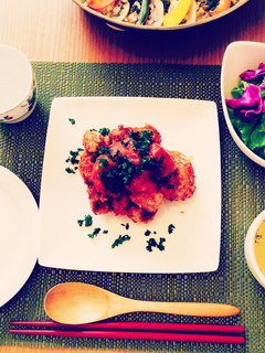 大豆ミート唐揚げ トマトソースかけ-レシピのメイン写真
