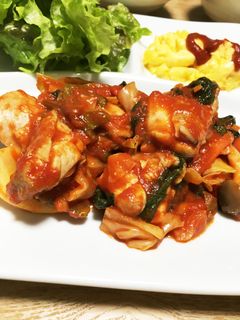 鶏肉とキャベツのトマト煮-レシピのメイン写真