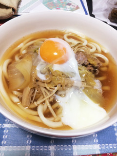 すき焼きの残りで…簡単温玉肉うどん-レシピのメイン写真