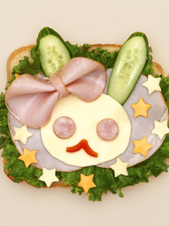 HBで簡単オープンサンドイッチ:うさぎ-レシピのメイン写真