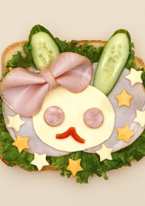 HBで簡単オープンサンドイッチ：うさぎ-レシピのメイン写真