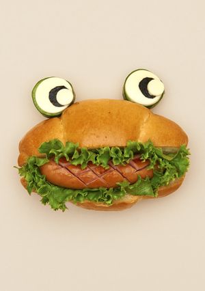 HBで簡単オープンサンドイッチ：かえる-レシピのメイン写真