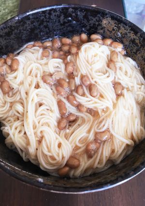 一人昼ご飯に…納豆そうめん-レシピのメイン写真
