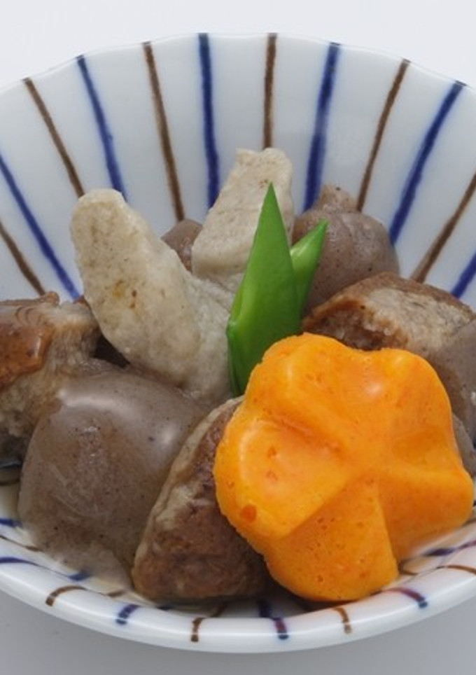 介護食　こんにゃくと根菜の煮物-レシピのメイン写真