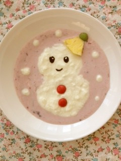 ヨーグルトアート 雪だるま-レシピのメイン写真