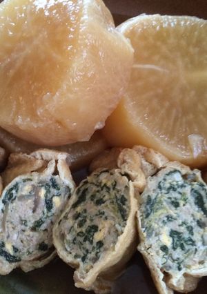 大根と油揚げの肉詰め煮物-レシピのメイン写真