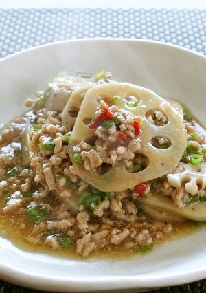 レンジで♪れんこんとひき肉の中華とろみ煮-レシピのメイン写真