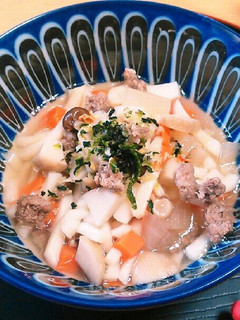 犬ごはん 根菜たっぷり肉うどん-レシピのメイン写真