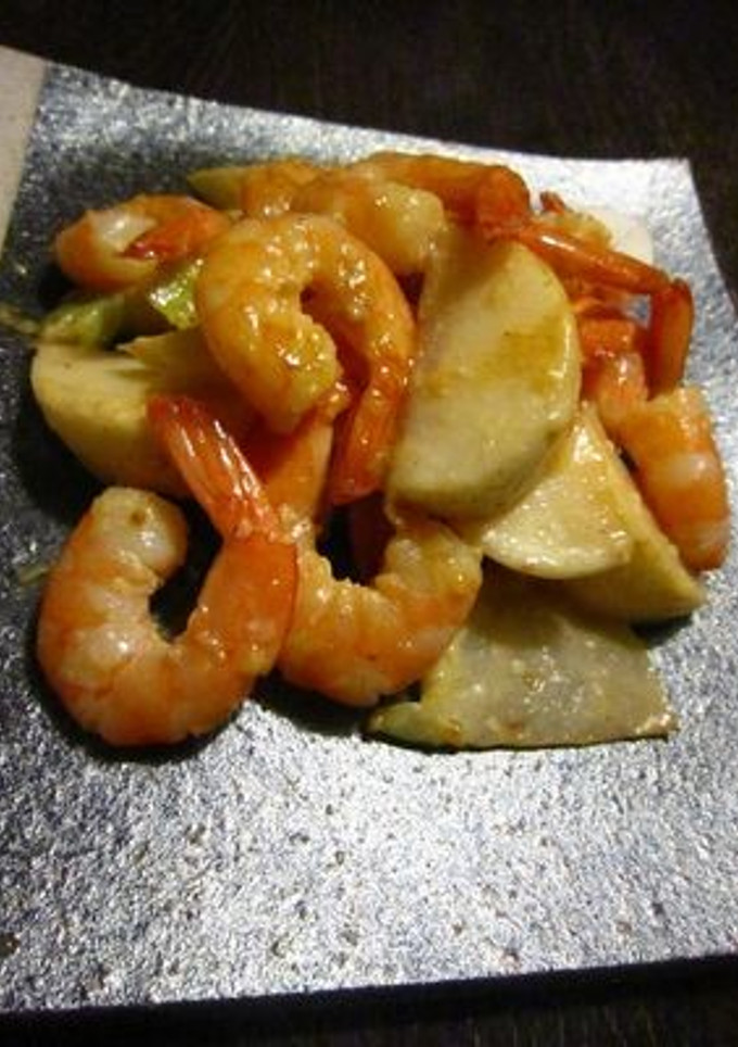 蕪とエビの☆塩麹マヨ炒め-レシピのメイン写真