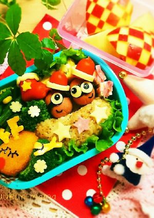 ミニオンサンタとトナカイくん☆キャラ弁-レシピのメイン写真