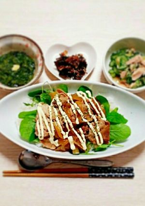 カフェ風♡豚こま肉でポークジンジャー丼-レシピのメイン写真